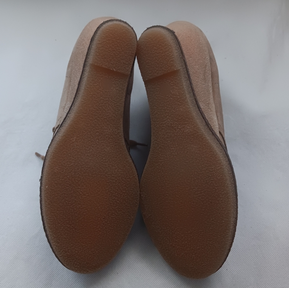 J Crew Italy Womens 6 Tan Suede Wedge Ankle Bootie Boot Shoe Crepe Sole - Picture 11 of 16